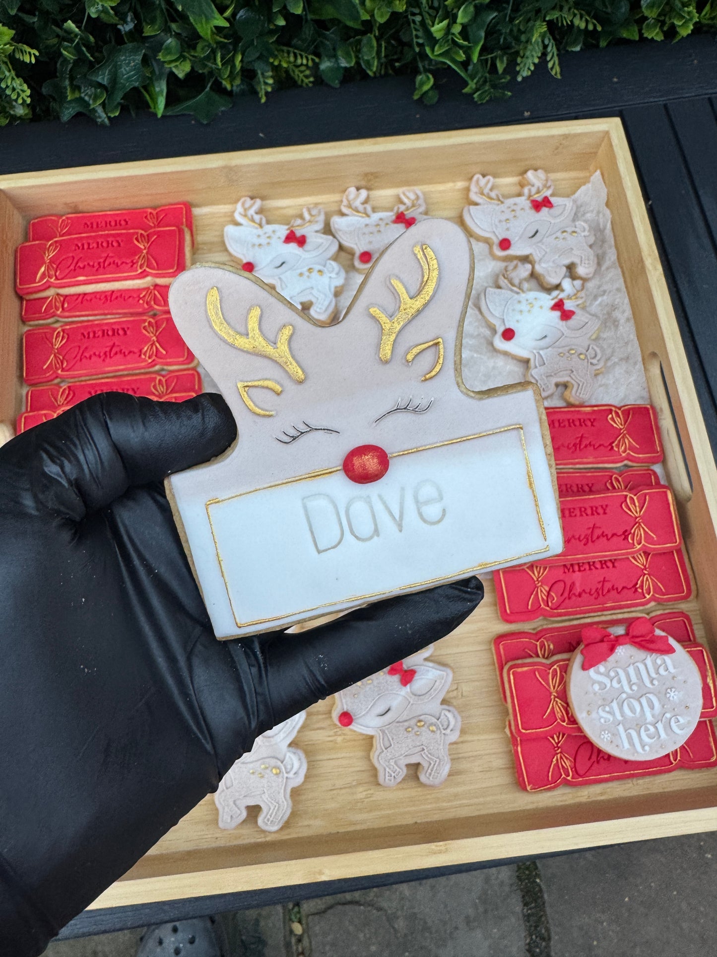 Personalised Christmas Reindeer Cookie