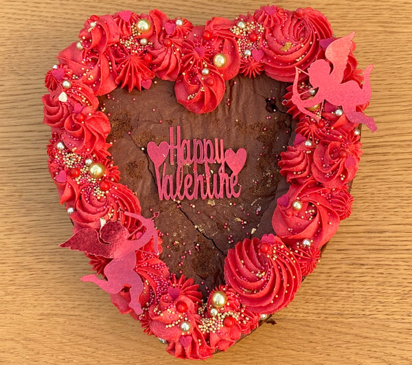 Valentines 8" Love Heart Mars Bar Brownie